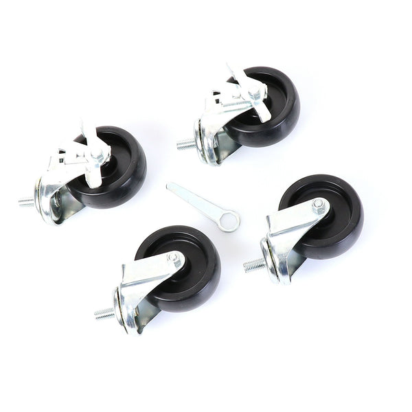 Castors, Set of 4, 3", KIT, 1/2" STEM, 3" Wheel Diameter(SKU - 883720)