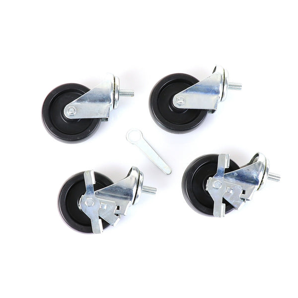 Castors, Set of 4, 3", KIT, 1/2" STEM, 3" Wheel Diameter(SKU - 883720)