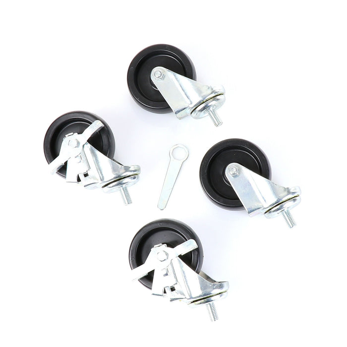 Castors, Set of 4, 3", KIT, 1/2" STEM, 3" Wheel Diameter(SKU - 883720)