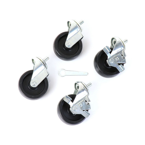 Castors, Set of 4, 3", KIT, 1/2" STEM, 3" Wheel Diameter(SKU - 883720)