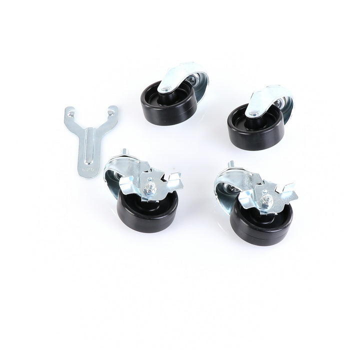 Castors, Set of 4, 3", KIT, 1/2" STEM, 3" Wheel Diameter(SKU - 883720)