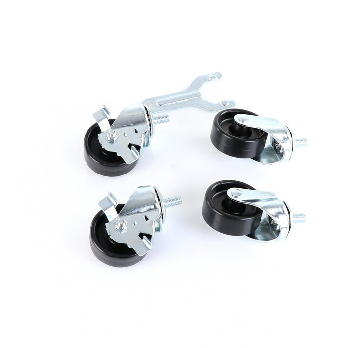 Castors, Set of 4, 3", KIT, 1/2" STEM, 3" Wheel Diameter(SKU - 883720)