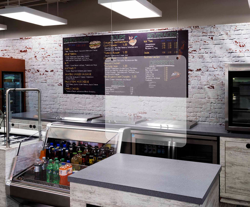 Plex Shield, Hanging Protective Shield, w/ Pre-drilled Mounting Holes - 47.5"w x 23.5"h(SKU - 823343)