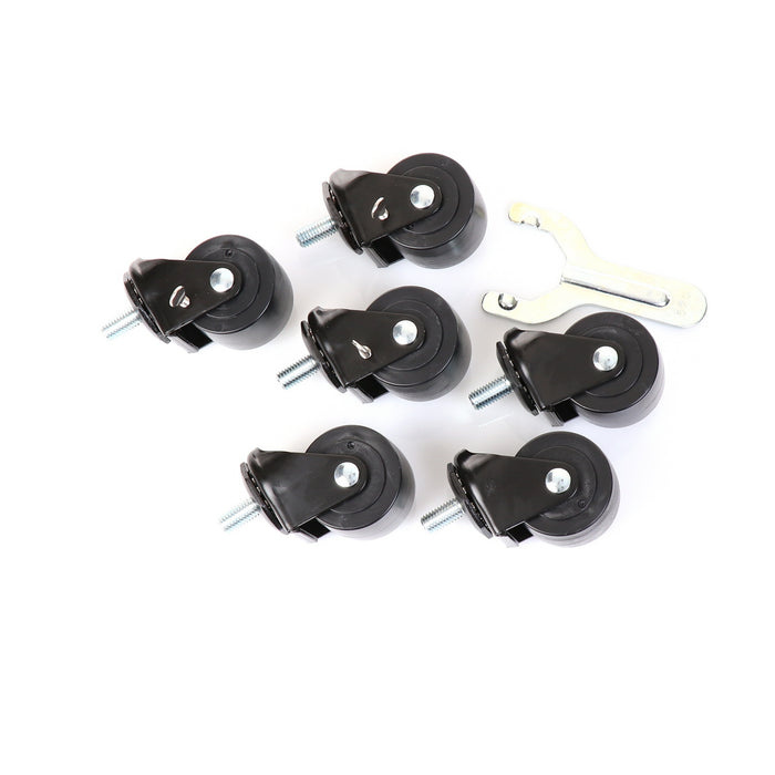 Castor, Set of 6, 3", KIT, 1/2" STEM (SKU - 885023)