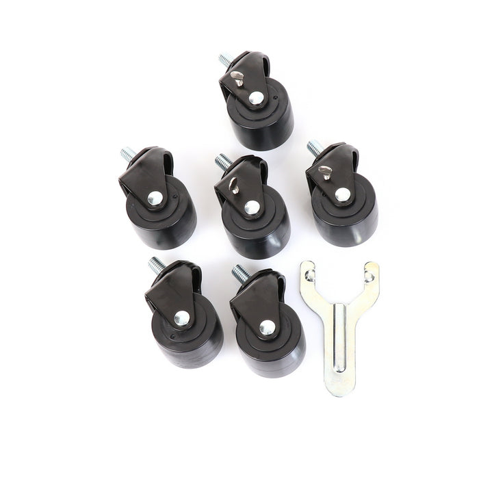 Castor, Set of 6, 3", KIT, 1/2" STEM (SKU - 885023)